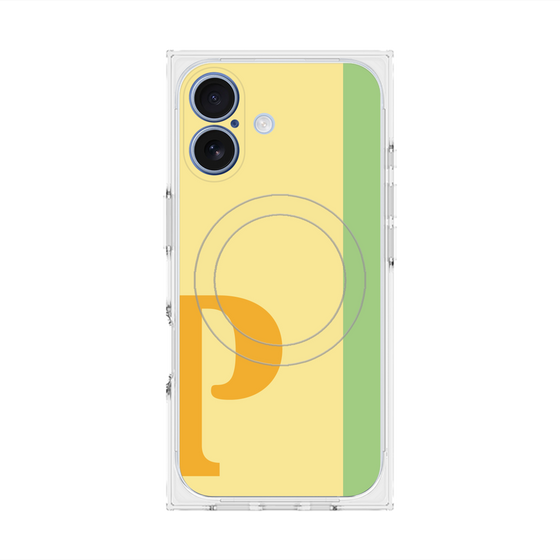 プレミアムスクエアケース with MagSafe［ オリジナル - initial color line - P yellow ］