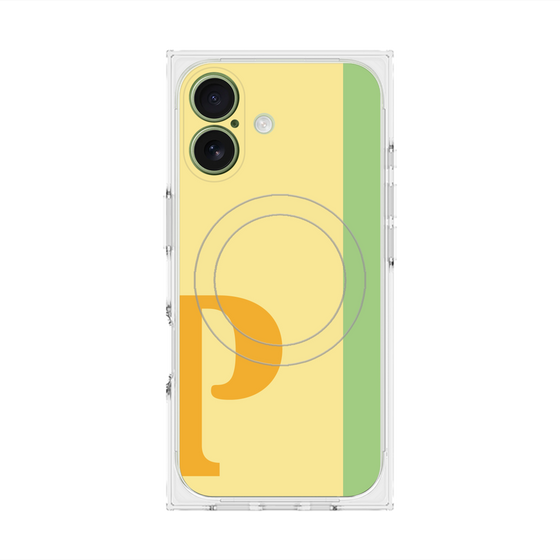 プレミアムスクエアケース with MagSafe［ オリジナル - initial color line - P yellow ］