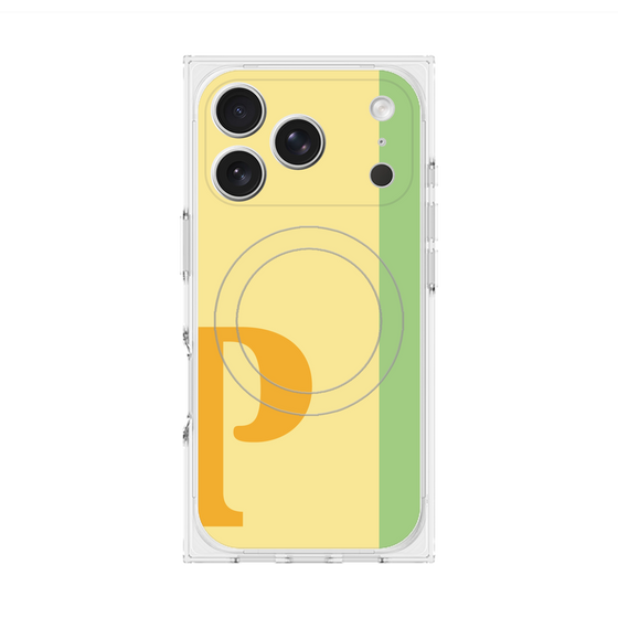 プレミアムスクエアケース with MagSafe［ オリジナル - initial color line - P yellow ］