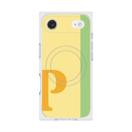 プレミアムスクエアケース with MagSafe［ オリジナル - initial color line - P yellow ］