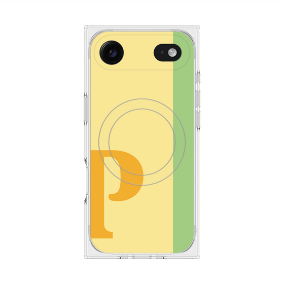 プレミアムスクエアケース with MagSafe［ オリジナル - initial color line - P yellow ］