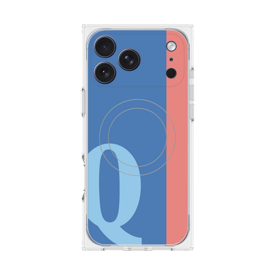 プレミアムスクエアケース with MagSafe［ オリジナル - initial color line - Q blue ］