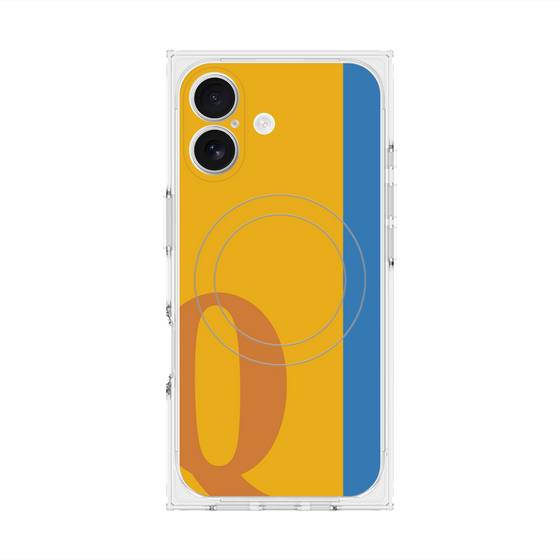 プレミアムスクエアケース with MagSafe［ オリジナル - initial color line - Q orange ］