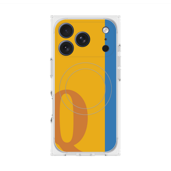 プレミアムスクエアケース with MagSafe［ オリジナル - initial color line - Q orange ］
