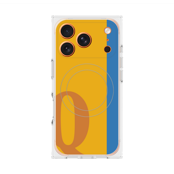 プレミアムスクエアケース with MagSafe［ オリジナル - initial color line - Q orange ］