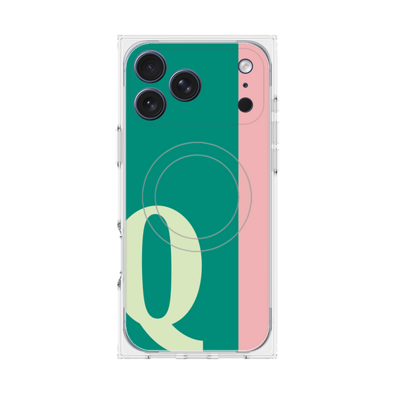 プレミアムスクエアケース with MagSafe［ オリジナル - initial color line - Q green ］