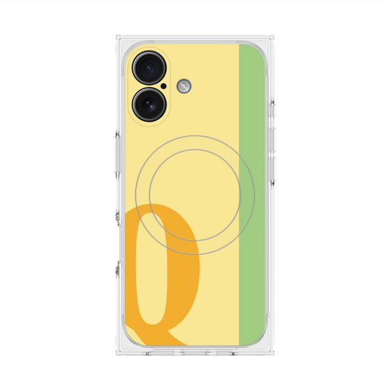 プレミアムスクエアケース with MagSafe［ オリジナル - initial color line - Q yellow ］