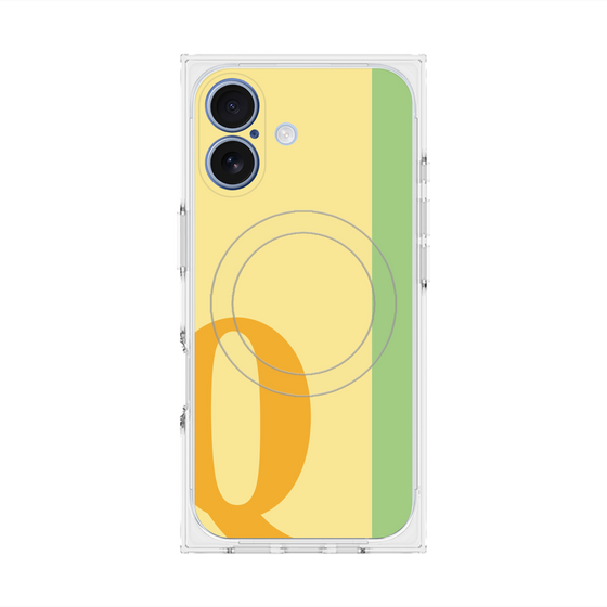 プレミアムスクエアケース with MagSafe［ オリジナル - initial color line - Q yellow ］