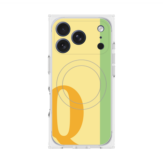 プレミアムスクエアケース with MagSafe［ オリジナル - initial color line - Q yellow ］