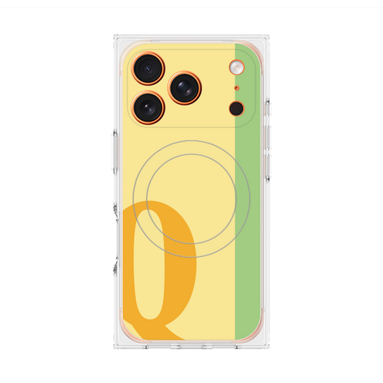 プレミアムスクエアケース with MagSafe［ オリジナル - initial color line - Q yellow ］