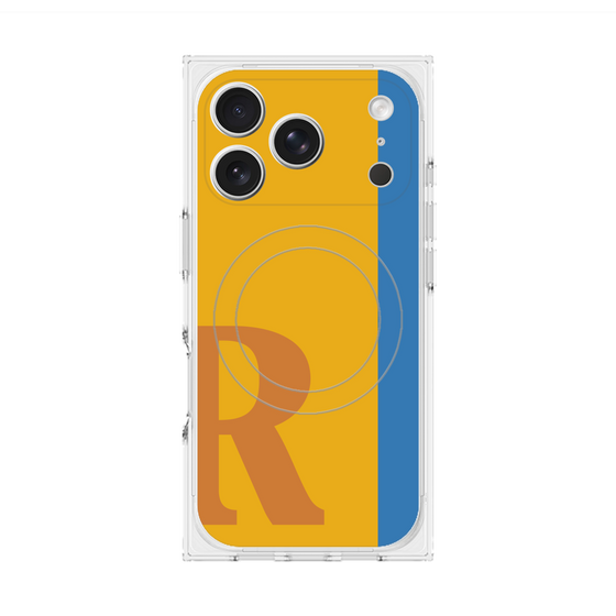 プレミアムスクエアケース with MagSafe［ オリジナル - initial color line - R orange ］