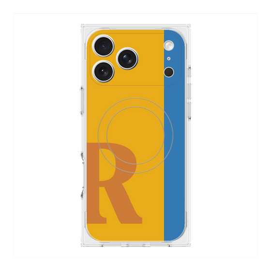 プレミアムスクエアケース with MagSafe［ オリジナル - initial color line - R orange ］