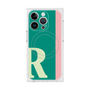 プレミアムスクエアケース with MagSafe［ オリジナル - initial color line - R green ］