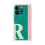 プレミアムスクエアケース with MagSafe［ オリジナル - initial color line - R green ］