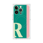 プレミアムスクエアケース with MagSafe［ オリジナル - initial color line - R green ］