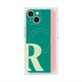 プレミアムスクエアケース with MagSafe［ オリジナル - initial color line - R green ］