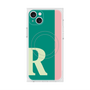 プレミアムスクエアケース with MagSafe［ オリジナル - initial color line - R green ］