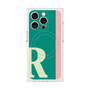 プレミアムスクエアケース with MagSafe［ オリジナル - initial color line - R green ］