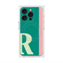 プレミアムスクエアケース with MagSafe［ オリジナル - initial color line - R green ］
