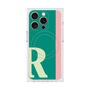 プレミアムスクエアケース with MagSafe［ オリジナル - initial color line - R green ］