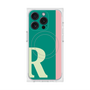 プレミアムスクエアケース with MagSafe［ オリジナル - initial color line - R green ］