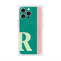 プレミアムスクエアケース with MagSafe［ オリジナル - initial color line - R green ］