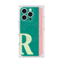 プレミアムスクエアケース with MagSafe［ オリジナル - initial color line - R green ］