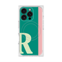 プレミアムスクエアケース with MagSafe［ オリジナル - initial color line - R green ］