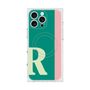 プレミアムスクエアケース with MagSafe［ オリジナル - initial color line - R green ］
