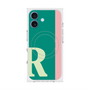 プレミアムスクエアケース with MagSafe［ オリジナル - initial color line - R green ］