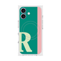 プレミアムスクエアケース with MagSafe［ オリジナル - initial color line - R green ］
