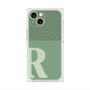プレミアムスクエアケース with MagSafe［ オリジナル - initial two tone - R green ］