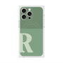 プレミアムスクエアケース with MagSafe［ オリジナル - initial two tone - R green ］