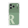 プレミアムスクエアケース with MagSafe［ オリジナル - initial two tone - R green ］
