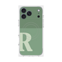 プレミアムスクエアケース with MagSafe［ オリジナル - initial two tone - R green ］