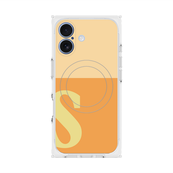 プレミアムスクエアケース with MagSafe［ オリジナル - initial two tone - S orange ］