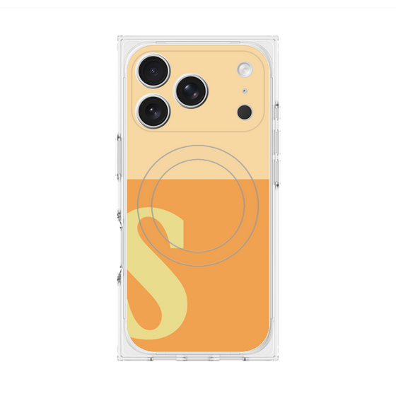 プレミアムスクエアケース with MagSafe［ オリジナル - initial two tone - S orange ］