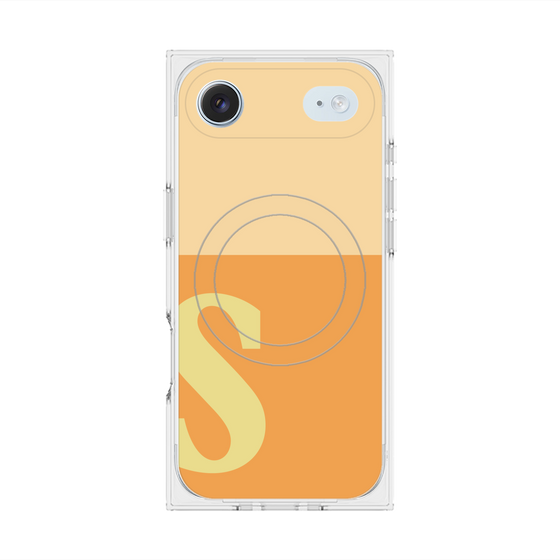 プレミアムスクエアケース with MagSafe［ オリジナル - initial two tone - S orange ］