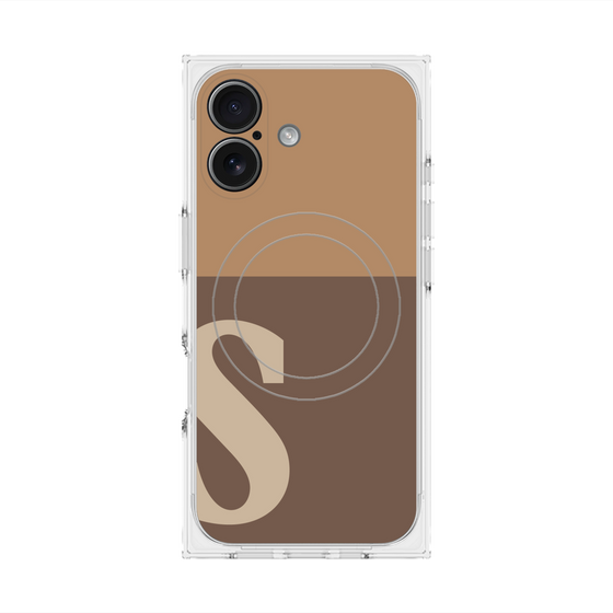 プレミアムスクエアケース with MagSafe［ オリジナル - initial two tone - S brown ］