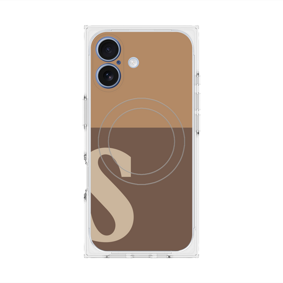 プレミアムスクエアケース with MagSafe［ オリジナル - initial two tone - S brown ］
