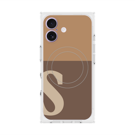 プレミアムスクエアケース with MagSafe［ オリジナル - initial two tone - S brown ］