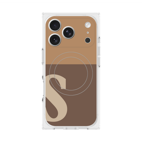 プレミアムスクエアケース with MagSafe［ オリジナル - initial two tone - S brown ］