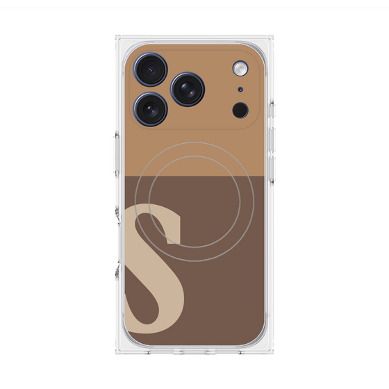 プレミアムスクエアケース with MagSafe［ オリジナル - initial two tone - S brown ］