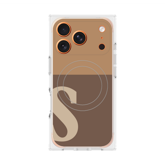 プレミアムスクエアケース with MagSafe［ オリジナル - initial two tone - S brown ］