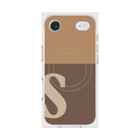 プレミアムスクエアケース with MagSafe［ オリジナル - initial two tone - S brown ］