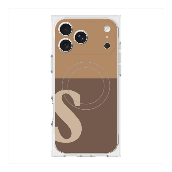 プレミアムスクエアケース with MagSafe［ オリジナル - initial two tone - S brown ］