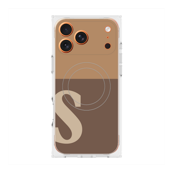 プレミアムスクエアケース with MagSafe［ オリジナル - initial two tone - S brown ］