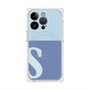 プレミアムスクエアケース with MagSafe［ オリジナル - initial two tone - S blue ］