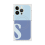 プレミアムスクエアケース with MagSafe［ オリジナル - initial two tone - S blue ］
