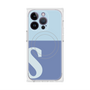 プレミアムスクエアケース with MagSafe［ オリジナル - initial two tone - S blue ］